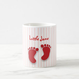 rosa flicka - babyduschtjänst kaffemugg