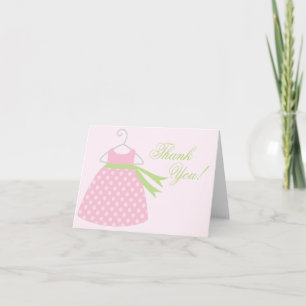 Rosa Flicka Dress Baby Shower Tack Kort