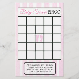 Rosa Flicka Footprint Themme babyduschspel Flygblad