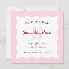 Rosa Flicka Fotofödelsemeddelande