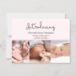 Rosa Flicka Foton Introduktion av skriptAnpassning Magnetisk Inbjudningskort