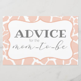 Rosa Flicka Giraffe Advice Card