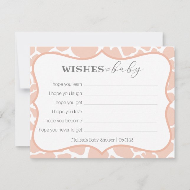 Rosa Flicka Giraffe Önskemål för Baby (Framsida)