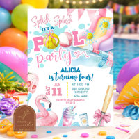 Rosa flicka mjukt baseboll-pool fest födelsedag