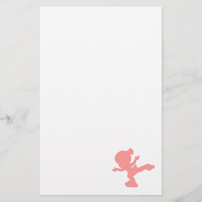 Rosa flicka som skridskoåkare brevpapper (Framsida)