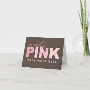 Rosa Flicka Tackkort-kort för biljett Tack Kort