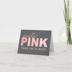 Rosa Flicka Tackkort-kort för biljett Tack Kort
