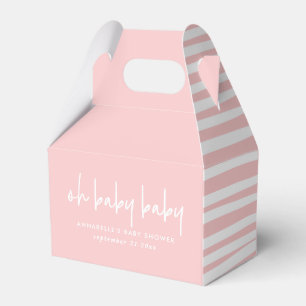 Rosa flicka twin babydusch party typografi modern presentaskar