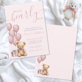 Rosa Flicka Vi Kan Knappast Vänta Baby Shower Inbjudningar