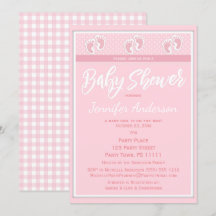 Rosa flickafotspårbaby shower