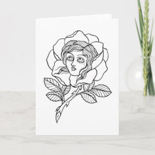 Rosa flickahälsningkort kort