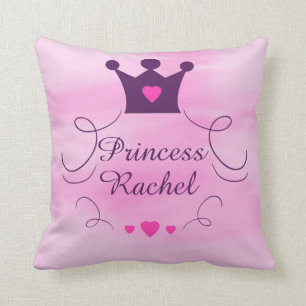 Rosa flickaPrincess Kröna Tiara Royalty Hjärta Kudde