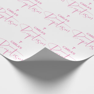 Rosa flickas doppresentpapper presentpapper