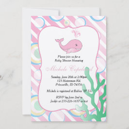 Rosa flickavalbaby shower inbjudningar