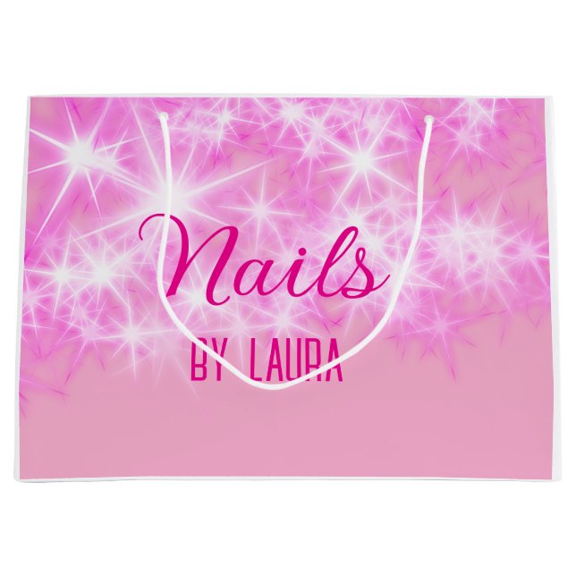 Rosa flickig pastell glitter naglar lägg till namn (Framsidan)