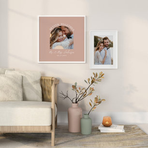 Rosa flickig valv fotobild bröllopsgåva heminredni fototryck
