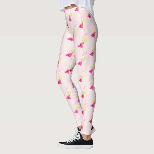 Rosa flickiga cocktailleggings leggings (Vänster)
