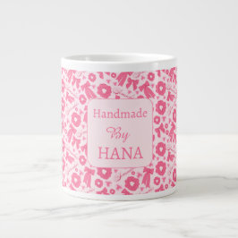 Rosa flickigt Scrunchies-mönster Sött hår tillbehö Jumbo Mugg