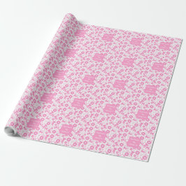 Rosa flickigt Scrunchies-mönster Sött hår tillbehö Presentpapper