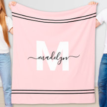 Rosa flicknamnsmonogram