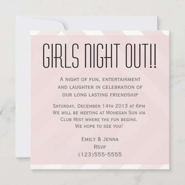  Rosa Flickor kvällsinbjudan Inbjudningar (Framsida)