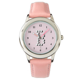 Rosa flickor tittar  personlig brev B monogram Armbandsur