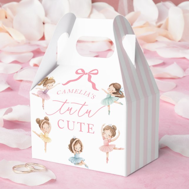 Rosa flickors Bow Tutu Ballerina 1-årsdag Presentaskar (Bröllop)