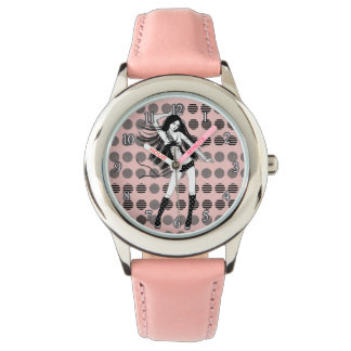 rosa flickvän dansare armbandsur