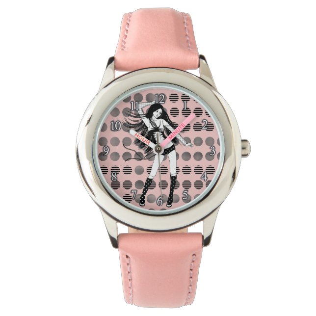 rosa flickvän dansare armbandsur (Framsida)