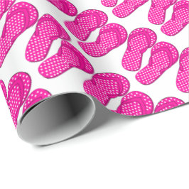 Rosa flip flop strand tema presentpapper