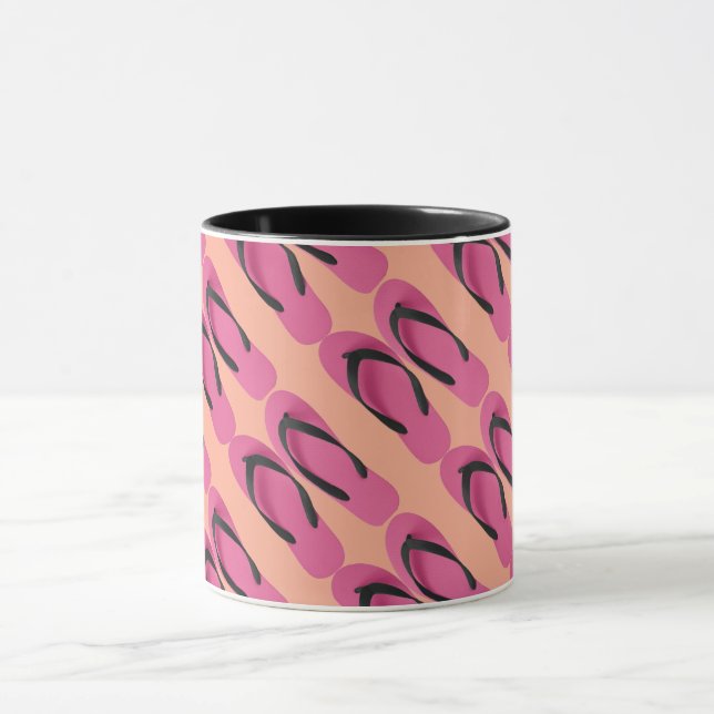Rosa Flip Flops Roligt Mugg (Center)