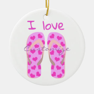 Rosa Flip-Flops Thunder_Cove Julgransprydnad Keramik