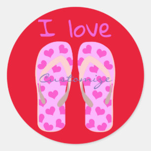 Rosa Flip-Flops Thunder_Cove Runt Klistermärke