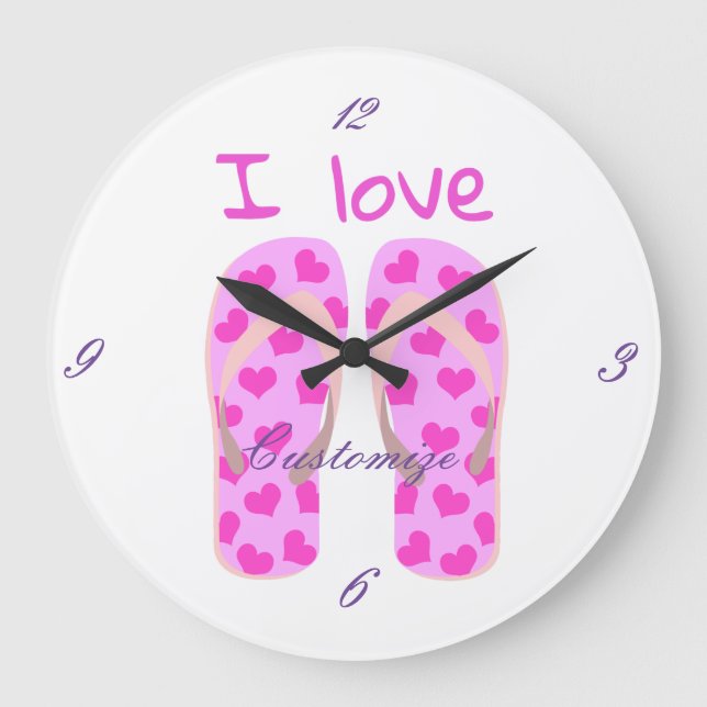 Rosa Flip-Flops Thunder_Cove Stor Klocka (Framsida)