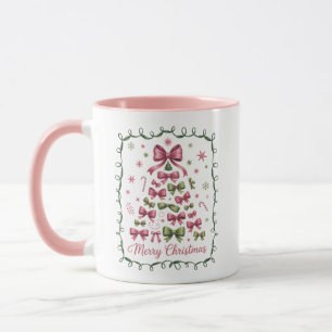 Rosa flirtig julgran girligt trendig jul mugg