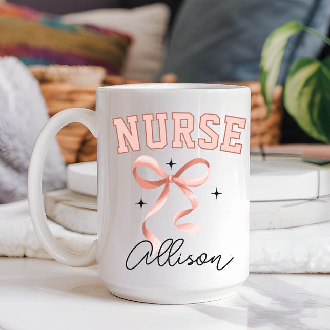Rosa flirtig sjuksköterskekopp, Medicinska skolan  Kaffemugg (rn gift, nurse graduation mug, personalized nurse mug, custom name nurse mug, medical grad mug,)