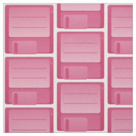 Rosa Floppy Disk Mönster Fabric Tyg