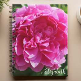Rosa Floral Photography Elegant Peony Anpassningsb Anteckningsbok