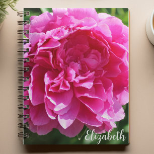 Rosa Floral Photography Elegant Peony Anpassningsb Anteckningsbok