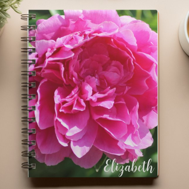 Rosa Floral Photography Elegant Peony Anpassningsb Anteckningsbok (Skapare uppladdad)