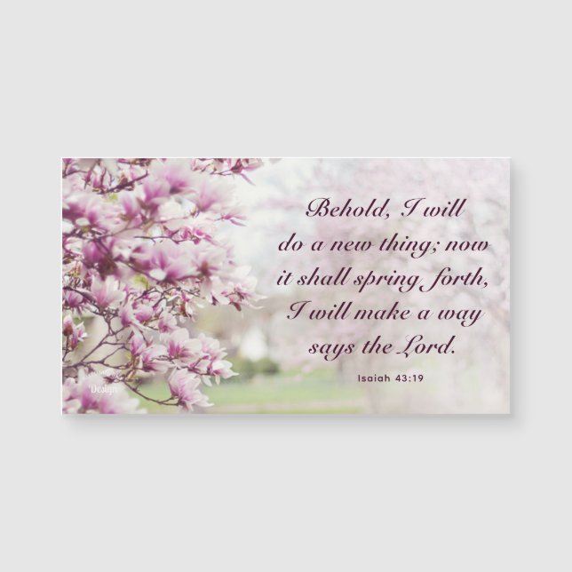 Rosa Floral Photography Inspiring Quote Magnet (Framsida)