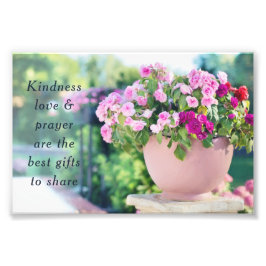 Rosa Floral Photography Kindness Quote Fototryck