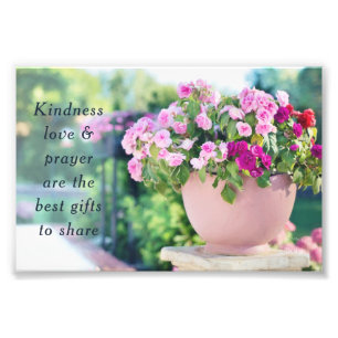 Rosa Floral Photography Kindness Quote Fototryck