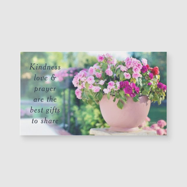 Rosa Floral Photography Kindness Quote Magnet (Framsida)