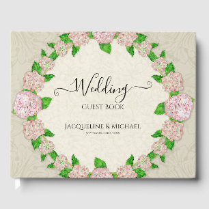 Rosa Floral Wedding Elegant Watercolor Lace Chic Gästböcker