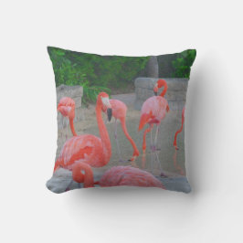 Rosa Florida Flamingos Watercolor Kudde