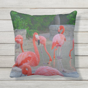 Rosa Florida Flamingos Watercolor Kudde