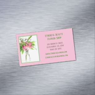 Rosa Florist Magnetiska Visitkort