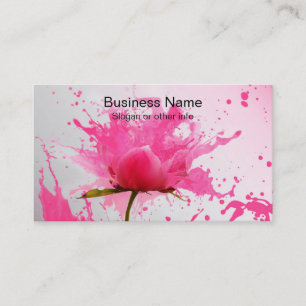 Rosa Flower Abstrakt Paint Splatter Visitkort