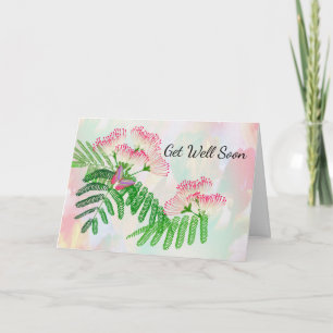 Rosa Flower and Butterfly Get well Card Kort
